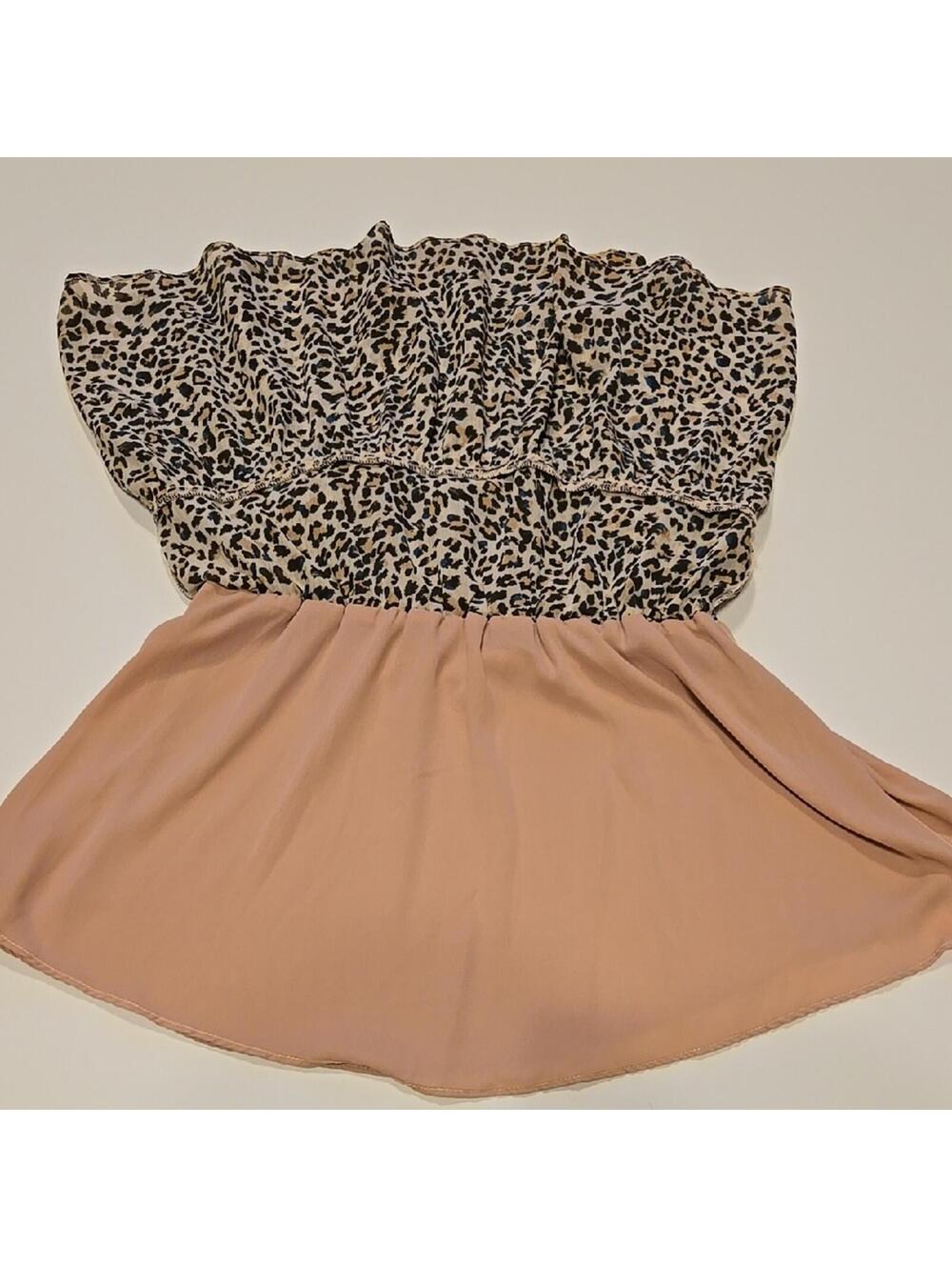 REVOLVE Krisa Leopard Print Mini Skater Skirt with Smocked Tiered Size XS New - Picture 7 of 7